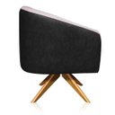 Ver imagem 4 de Kit 2 Poltronas Stella Corano Preto Cr04 com Linho Trama Rosê A73 Base Giratória de Madeira - D'