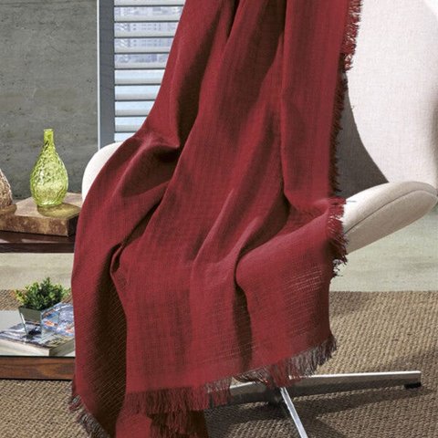 Manta de Algodão Unicolor Liso Vermelho 210x150cm D'Rossi