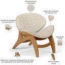Ver imagem 4 de Kit 4 Poltronas Decorativa Orgânica Sala Living Kadosh L02 Linho Palha - Lyam Decor