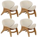 Ver imagem 1 de Kit 4 Poltronas Decorativa Orgânica Sala Living Kadosh L02 Linho Palha - Lyam Decor