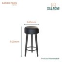 Ver imagem 3 de Kit 2 Bancos Paris Baixo 50cm Preto Pés Preto - Salaone