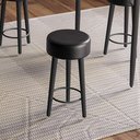 Ver imagem 2 de Kit 2 Bancos Paris Baixo 50cm Preto Pés Preto - Salaone