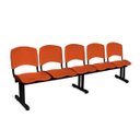 Ver imagem 1 de Longarina Plástica 5 Lugares A/E Laranja Lara