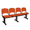 Ver imagem 1 de Longarina Plástica 4 Lugares A/E Laranja Lara