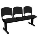 Ver imagem 1 de Longarina Plástica 3 Lugares A/E Preto Lara