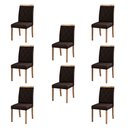 Ver imagem 1 de Kit 8 Cadeiras Decorativas Sala de Jantar Luxo Anita Facto Marrom - Mozzelar