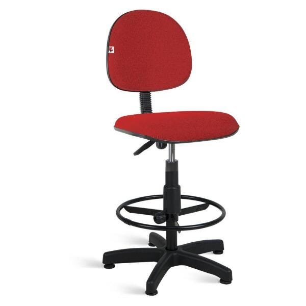 Cadeira Caixa Executiva Tecido Vermelho - 1