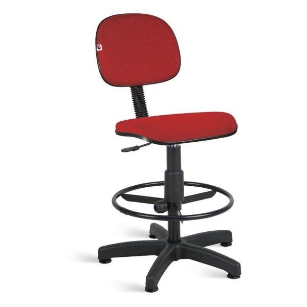 Cadeira Caixa Secretária Tecido Vermelho - 1