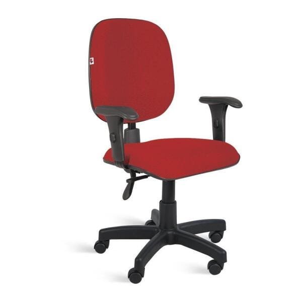Cadeira Diretor Back System Braços Tecido Vermelho - 1
