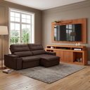Ver imagem 4 de Kit Sofá Ferguile Genebra 3 Lugares Retrátil com Usb e Rack Painel Tv 65 New Oscar Caemmun
