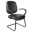 Ver imagem 1 de Cadeira Diretor Pé Contínuo Braços Couríssimo Preto Ônix