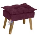 Ver imagem 5 de Kit 02 Poltrona/cadeira Decorativa e Puff Glamour Opala com Pés Quadrado Vinho