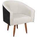 Ver imagem 3 de Kit 02 Poltronas Luiza Pés Palito Factor Preto e Linho - Doce Sonho Móveis KIT 2 POLTRONA POLTRONAS