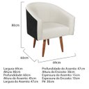 Ver imagem 6 de Kit 02 Poltronas Luiza Pés Palito Factor Preto e Linho - Doce Sonho Móveis KIT 2 POLTRONA POLTRONAS