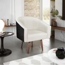 Ver imagem 2 de Kit 02 Poltronas Luiza Pés Palito Factor Preto e Linho - Doce Sonho Móveis KIT 2 POLTRONA POLTRONAS