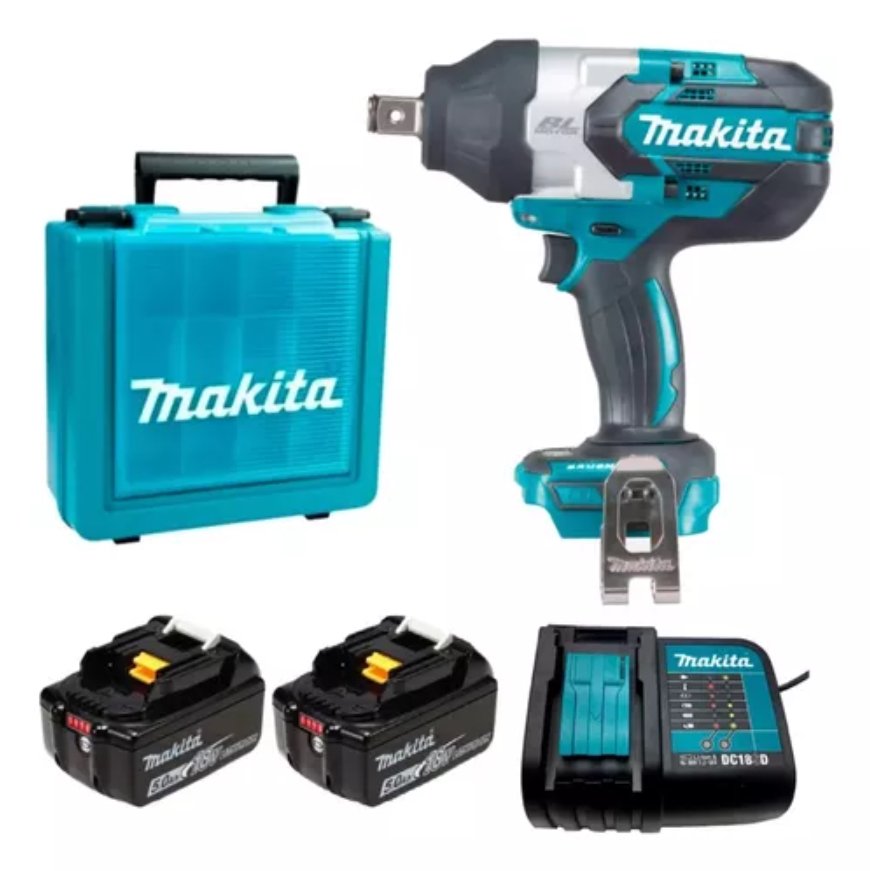 Chave de Impacto Makita Dtw300 2 Baterias 3ah + Carregador Cor Azul-turquesa 110v/220v