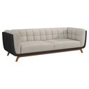 Ver imagem 1 de Sofá 2 Lugares 180cm Coin Pu Preto | Linho Off White - Sallar Home