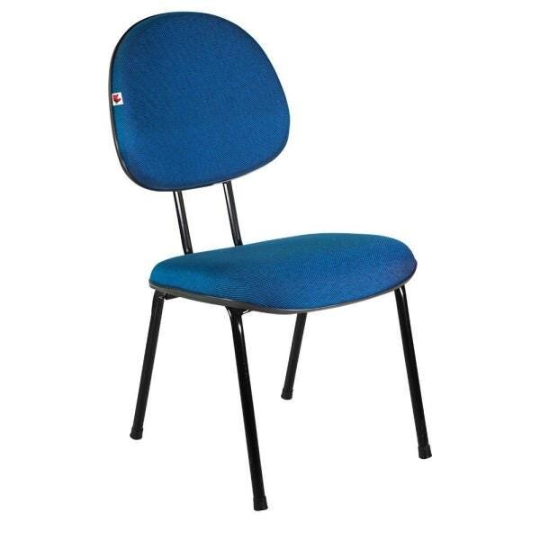 Cadeira Executiva Pé Palito Tecido Azul com Preto - 1