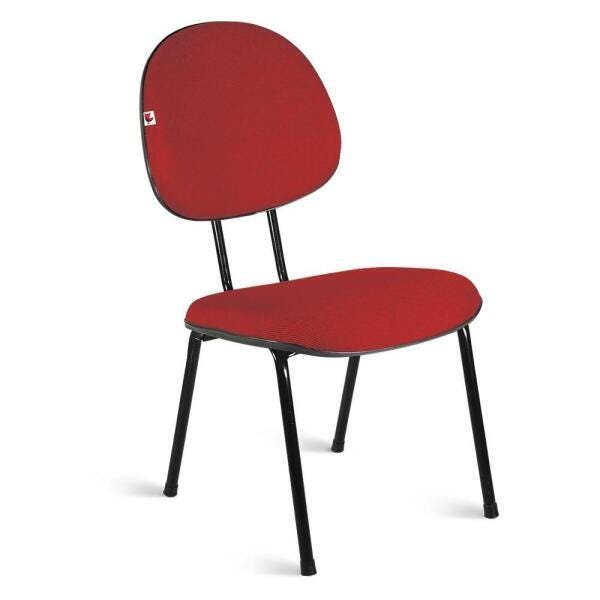 Cadeira Executiva Pé Palito Tecido Vermelho - 1