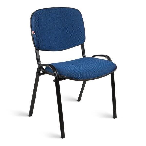 Cadeira Executiva Pé Palito Tecido Azul com Preto Quartzo - 1
