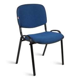 Cadeira Executiva Pé Palito Tecido Azul com Preto Quartzo - 1