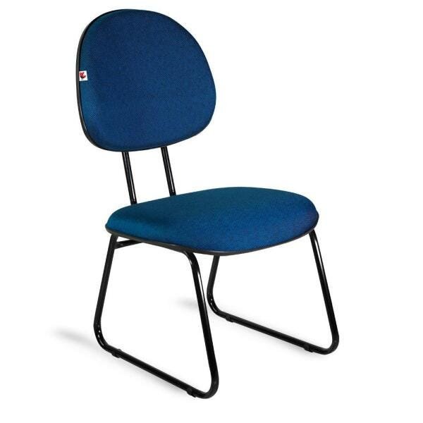 Cadeira Executiva Pé Sky Tecido Azul com Preto - 1