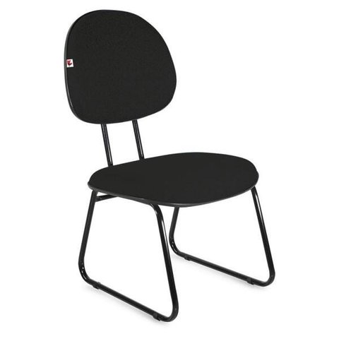 Cadeira Ágata Executiva Pé Sky L Duplo Tecido Preto