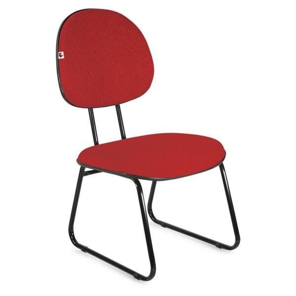 Cadeira Executiva Pé Sky Tecido Vermelho - 1