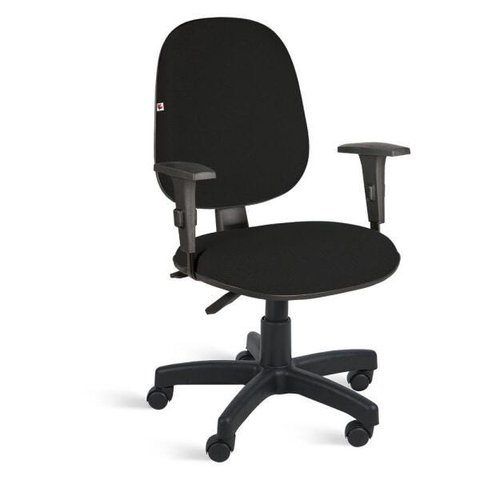 Cadeira Ágata Gerente Back System Braço Regulável Tecido Preto