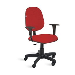 Cadeira Ágata Gerente Gir Braço Regulável Tecido Vermelho - 4