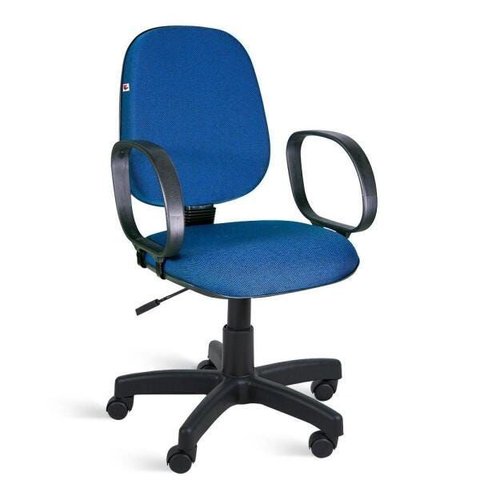 Cadeira Gerente Relax Braços Tecido Azul com Preto