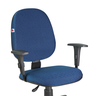 Cadeira Ágata Gerente Gir Braço Regulável Tecido Azul com Preto - 2