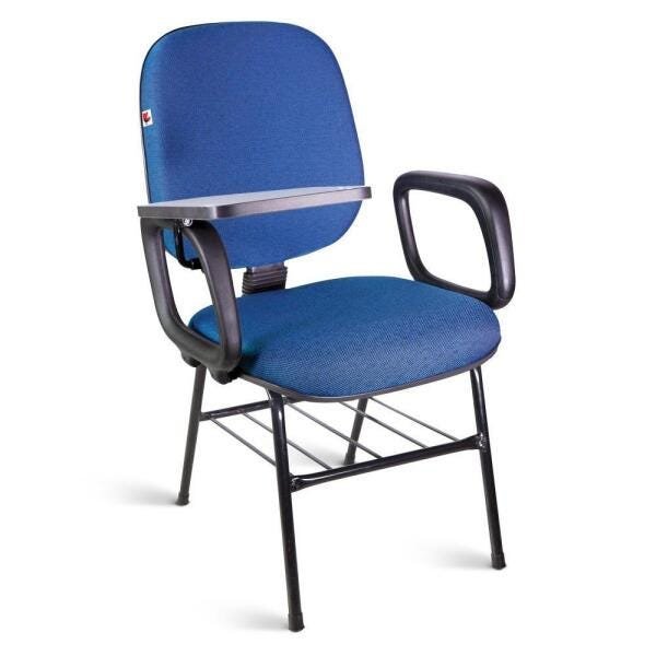 Cadeira Universitária Diretor Tecido Azul com Preto