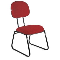 Cadeira Ágata Secretária Pé Sky L Duplo Tecido Vermelho - 1