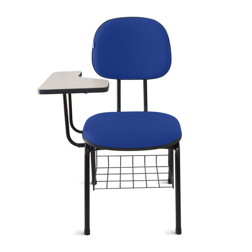 Cadeira Universitária Secretária Tecido Azul com Preto - 2
