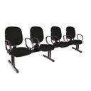 Ver imagem 1 de Longarina Diretor 4 Lugares Braços Tecido Preto