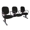 Ver imagem 1 de Longarina Diretor 3 Lugares Braços Tecido Preto