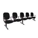 Ver imagem 1 de Longarina Diretor 5 Lugares Braços Tecido Preto