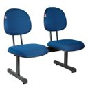Ver imagem 1 de Longarina Executiva 2 Lugares Tecido Azul com Preto