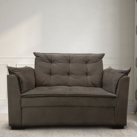Sofá 2 Lugares para Sala Moderno Confortável Zilda Suede:marrom