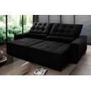 Ver imagem 1 de Sofá Retrátil/Reclinável Alaska 3,00m Suede Velut Preto c/ Molas no Assento - King House