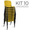 Cadeira Plástica Fixa Kit 10 A/E Amarelo Lara - 1