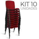 Ver imagem 1 de Cadeira Plástica Fixa Kit 10 A/E Vermelho Lara