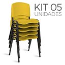 Ver imagem 1 de Cadeira Plástica Fixa Kit 5 A/E Amarelo Lara