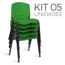 Ver imagem 1 de Cadeira Plástica Fixa Kit 5 A/E Verde Lara