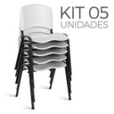 Ver imagem 1 de Cadeira Plástica Fixa Kit 5 A/E Branco Lara