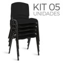 Ver imagem 1 de Cadeira Plástica Fixa Kit 5 A/E Preto Lara