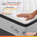 Ver imagem 3 de Colchão Solteiro Molas Ensacadas City Pillow Top 88x188x23cm Branco/Preto Hellen