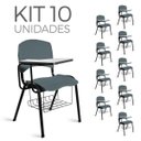 Ver imagem 1 de Cadeira Plástica Universitária Kit 10 A/E Cinza Lara