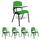 Ver imagem 1 de Cadeira Plástica Universitária Kit 5 A/E Verde Lara